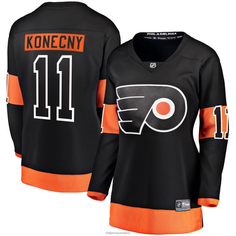 NHL Women Philadelphia Flyers Travis Konecny Fanatics Branded Black Alternate Premier Breakaway Jersey D002V1233 Clothing
