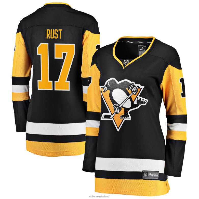 NHL Women Pittsburgh Penguins Bryan Rust Fanatics Branded Black Premier Breakaway Player Jersey D002V1358 Clothing