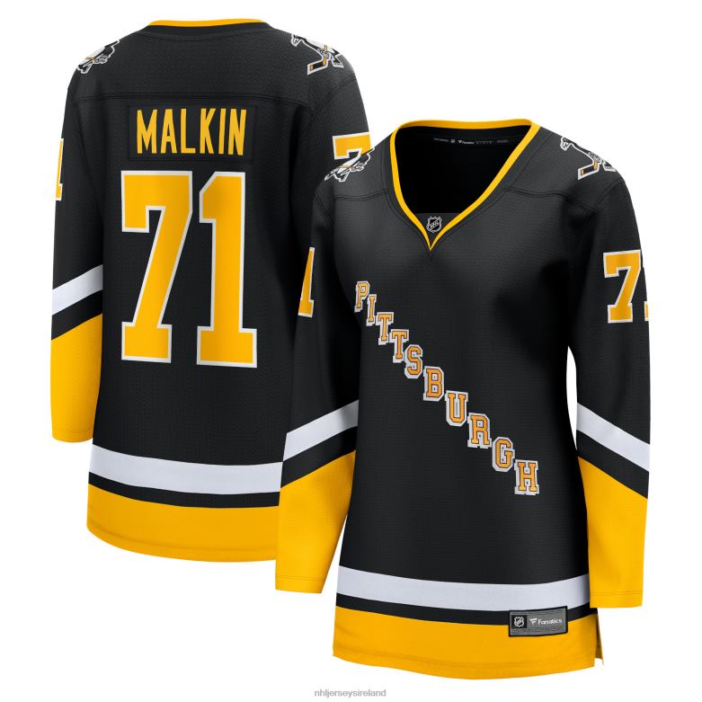 NHL Women Pittsburgh Penguins Evgeni Malkin Fanatics Branded Black 2021/22 Alternate Premier Breakaway Player Jersey D002V930 Clothing