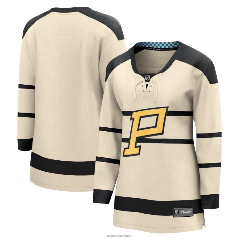NHL Women Pittsburgh Penguins Fanatics Branded Cream 2023 Winter Classic Blank Jersey D002V497 Clothing