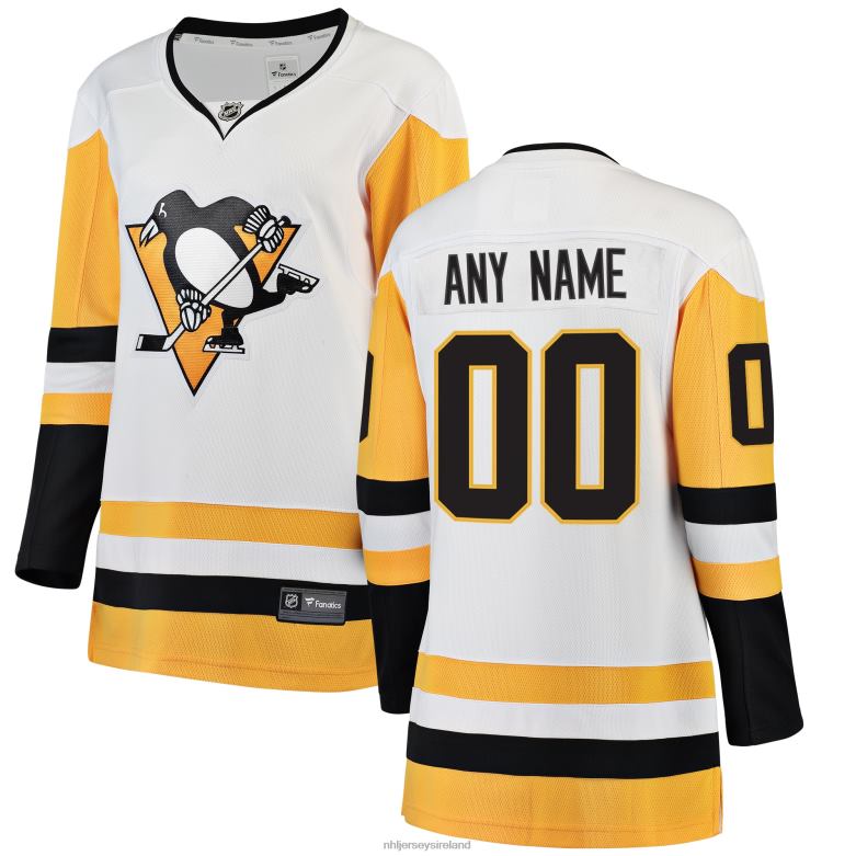 NHL Women Pittsburgh Penguins Fanatics Branded White Away Breakaway Custom Jersey D002V1987 Clothing