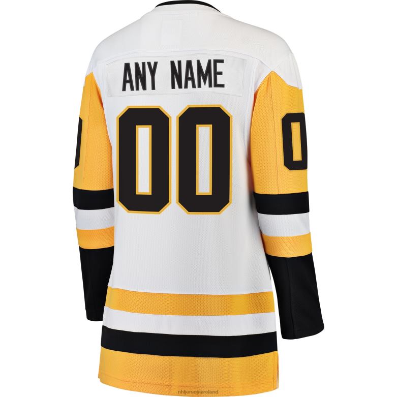 NHL Women Pittsburgh Penguins Fanatics Branded White Away Breakaway Custom Jersey D002V1987 Clothing