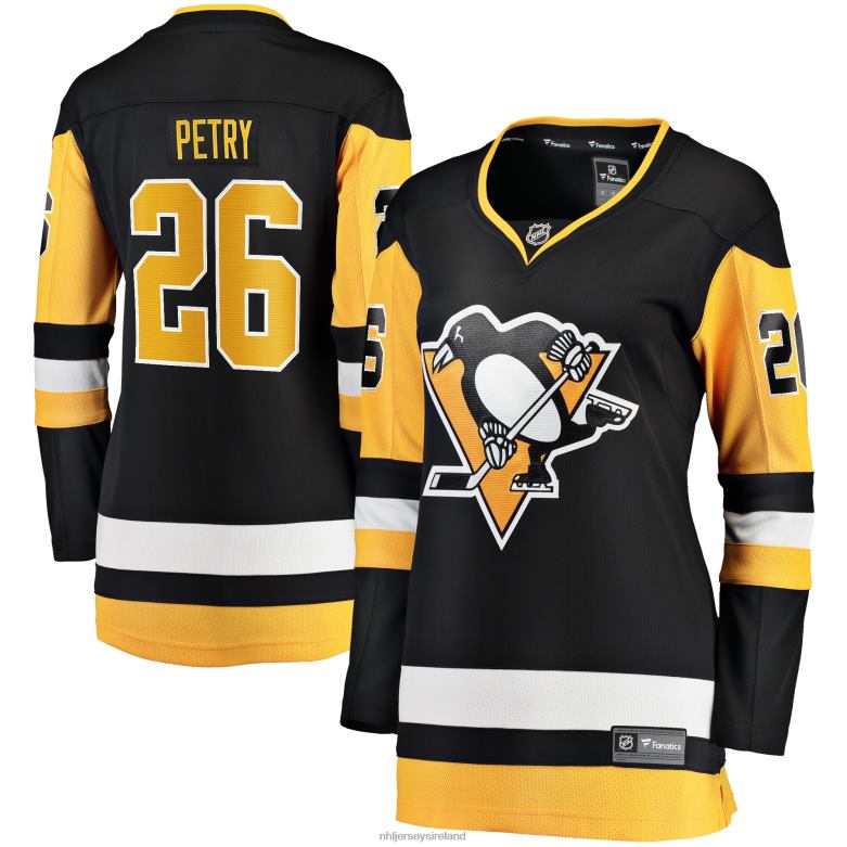 NHL Women Pittsburgh Penguins Jeff Petry Fanatics Branded Black Home Breakaway Player Jersey D002V2192 Clothing