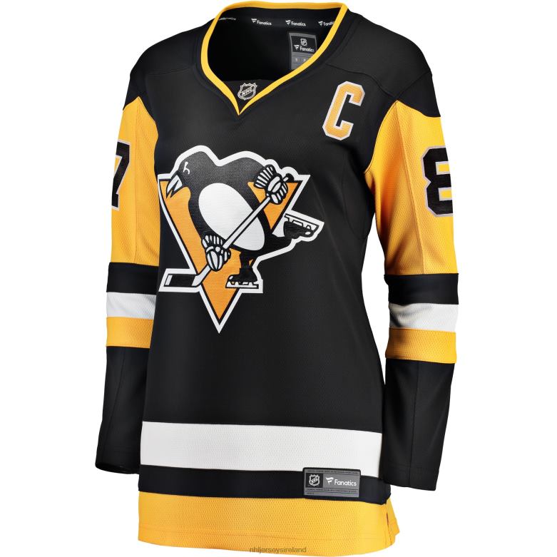 NHL Women Pittsburgh Penguins Sidney Crosby Fanatics Branded Black Home Breakaway Player Jersey D002V182 Clothing