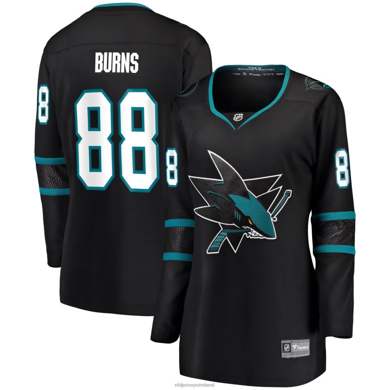 NHL Women San Jose Sharks Brent Burns Fanatics Branded Black Alternate Breakaway Player Jersey D002V2312 Clothing