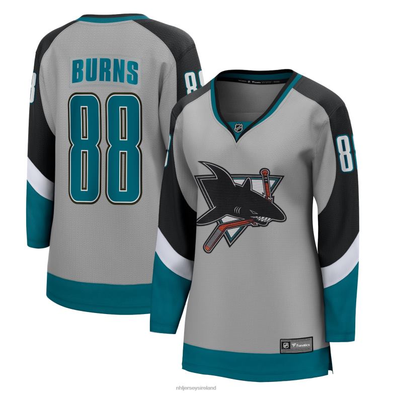 NHL Women San Jose Sharks Brent Burns Fanatics Branded Gray 2020/21 Special Edition Breakaway Player Jersey D002V1651 Clothing