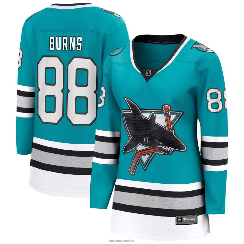 NHL Women San Jose Sharks Brent Burns Fanatics Branded Teal 30Th Anniversary Premier Breakaway Player Jersey D002V1027 Clothing