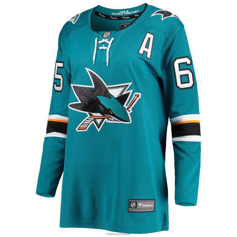 NHL Women San Jose Sharks Erik Karlsson Fanatics Branded Teal Breakaway Home Team Player Jersey D002V2428 Clothing