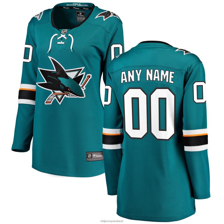 NHL Women San Jose Sharks Fanatics Branded Teal 2021/22 Home Breakaway Custom Jersey D002V1299 Clothing