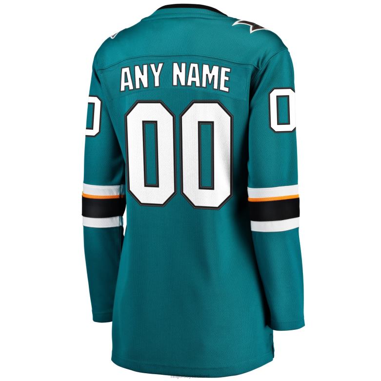 NHL Women San Jose Sharks Fanatics Branded Teal 2021/22 Home Breakaway Custom Jersey D002V1299 Clothing