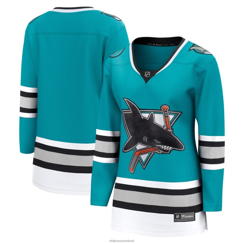 NHL Women San Jose Sharks Fanatics Branded Teal 30Th Anniversary Premier Breakaway Team Jersey D002V667 Clothing