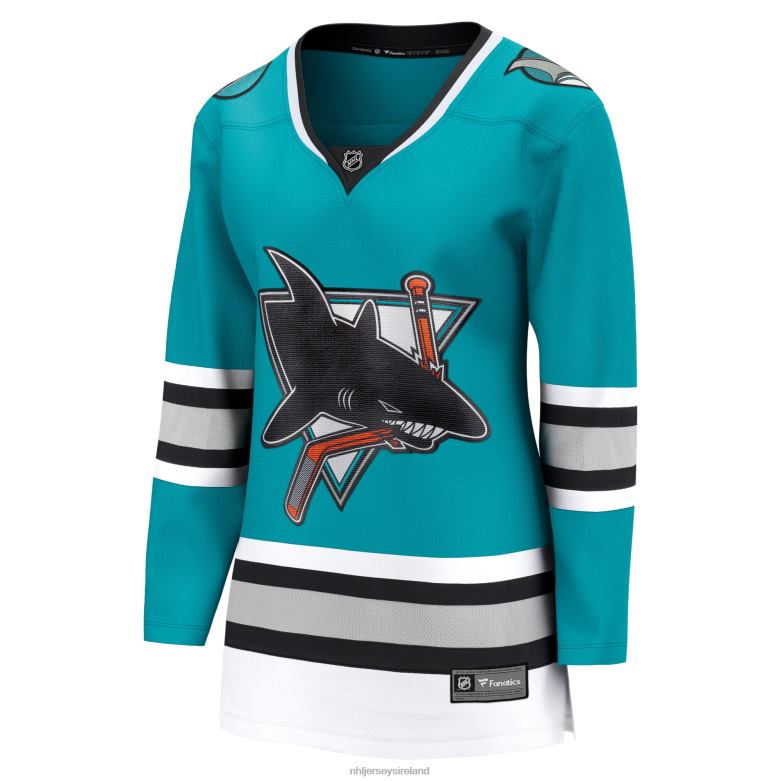 NHL Women San Jose Sharks Fanatics Branded Teal 30Th Anniversary Premier Breakaway Team Jersey D002V667 Clothing