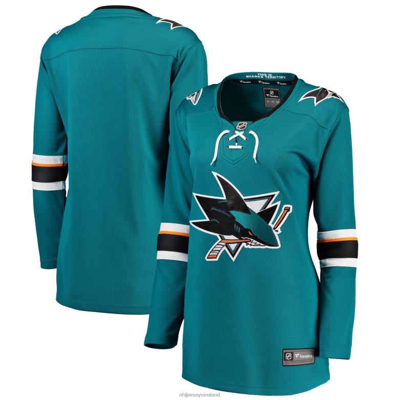 NHL Women San Jose Sharks Fanatics Branded Teal Breakaway Home Jersey D002V849 Clothing