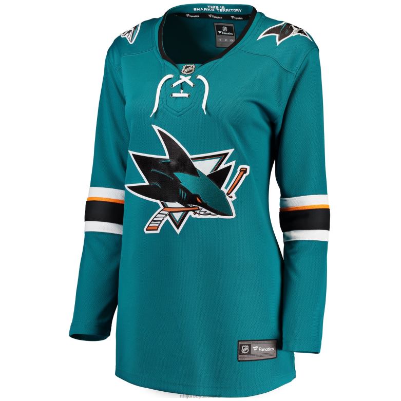 NHL Women San Jose Sharks Fanatics Branded Teal Breakaway Home Jersey D002V849 Clothing