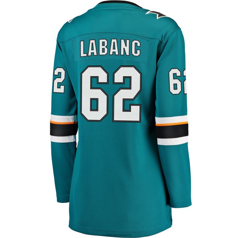 NHL Women San Jose Sharks Kevin Labanc Fanatics Branded Teal Breakaway Jersey D002V2100 Clothing
