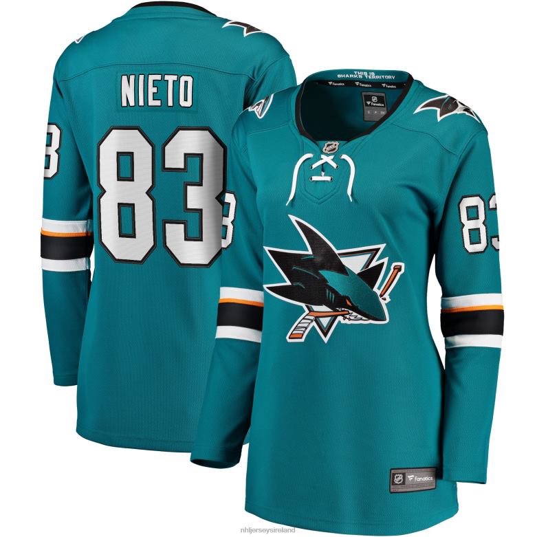 NHL Women San Jose Sharks Matt Nieto Fanatics Branded Teal Breakaway Player Jersey D002V1922 Clothing