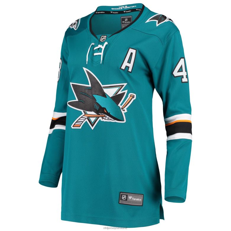NHL Women San Jose Sharks Tomas Hertl Fanatics Branded Teal Breakaway Home Team Player Jersey D002V1932 Clothing