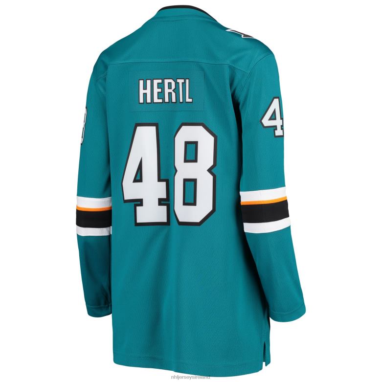 NHL Women San Jose Sharks Tomas Hertl Fanatics Branded Teal Breakaway Home Team Player Jersey D002V1932 Clothing
