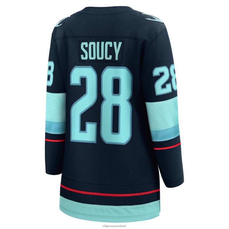 NHL Women Seattle Kraken Carson Soucy Fanatics Branded Deep Sea Blue Home Breakaway Player Jersey D002V1500 Clothing
