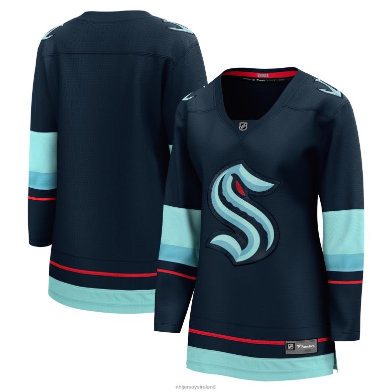 NHL Women Seattle Kraken Fanatics Branded Navy Home Breakaway Jersey D002V358 Clothing
