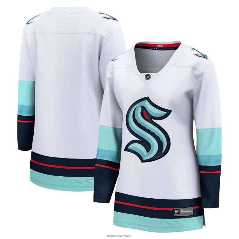NHL Women Seattle Kraken Fanatics Branded White Away Breakaway Jersey D002V233 Clothing