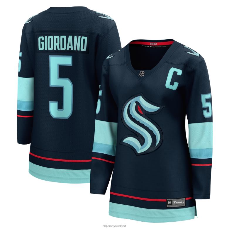 NHL Women Seattle Kraken Mark Giordano Fanatics Branded Deep Sea Blue Home Premier Breakaway Player Jersey D002V1524 Clothing