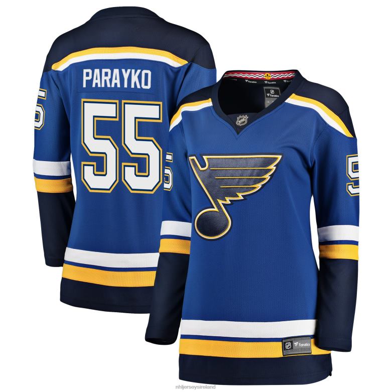 NHL Women St Louis Blues Colton Parayko Fanatics Branded Blue Home Premier Breakaway Player Jersey D002V1297 Clothing
