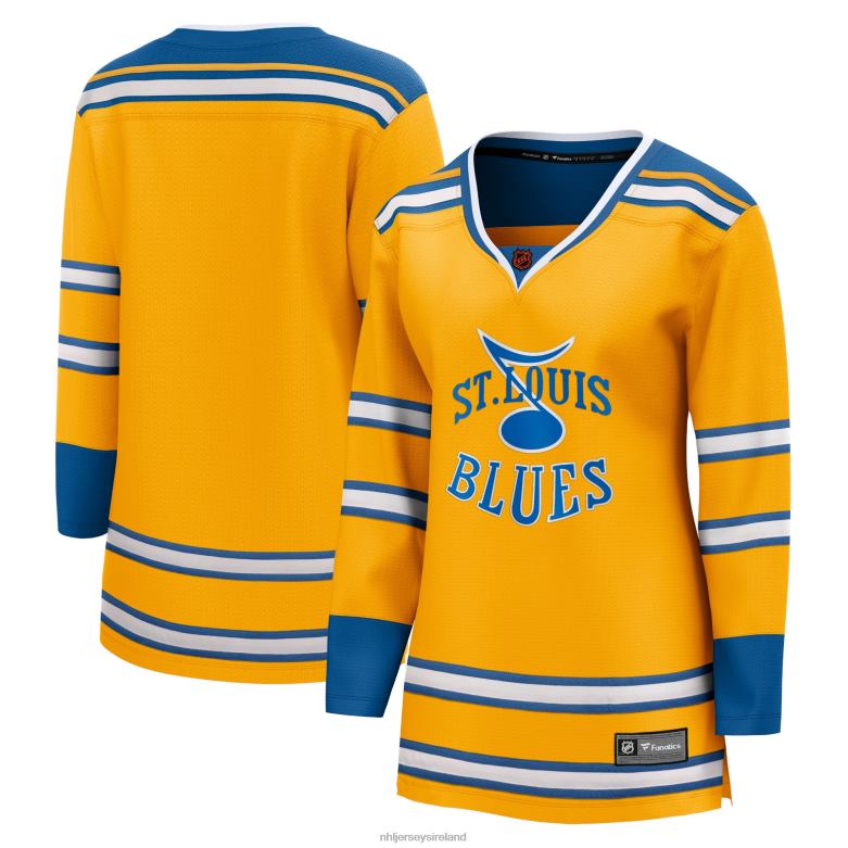 NHL Women St Louis Blues Fanatics Branded Yellow Special Edition 20 Breakaway Blank Jersey D002V1022 Clothing
