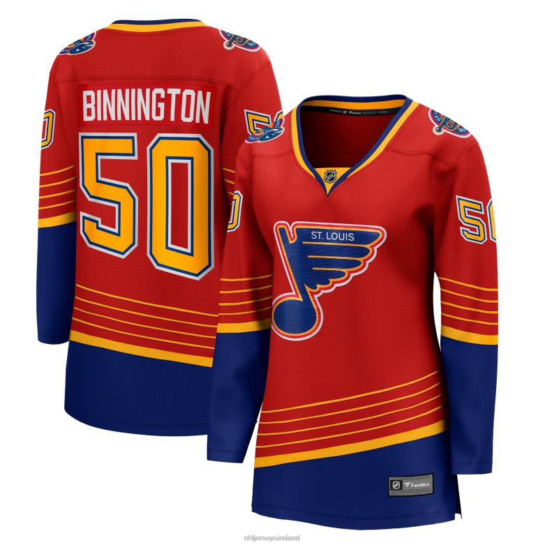 NHL Women St Louis Blues Jordan Binnington Fanatics Branded Red 2020/21 Special Edition Breakaway Player Jersey D002V1020 Clothing