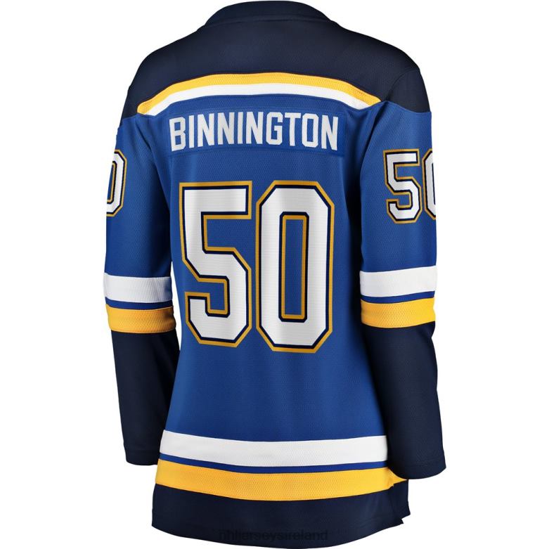 NHL Women St Louis Blues Jordan Binnington Fanatics Branded Royal Home Premier Breakaway Player Jersey D002V283 Clothing