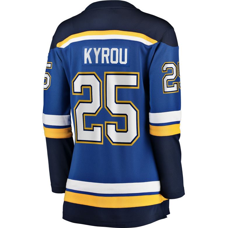 NHL Women St Louis Blues Jordan Kyrou Fanatics Branded Blue Home Breakaway Player Jersey D002V735 Clothing