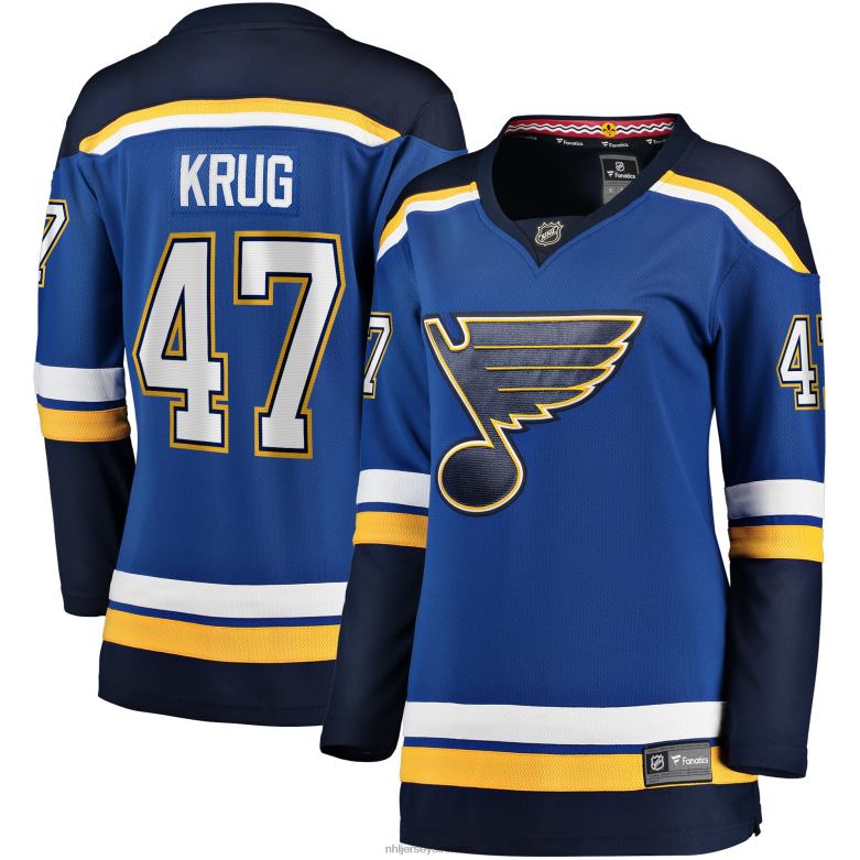 NHL Women St Louis Blues Torey Krug Fanatics Branded Blue Home Premier Breakaway Player Jersey D002V1833 Clothing