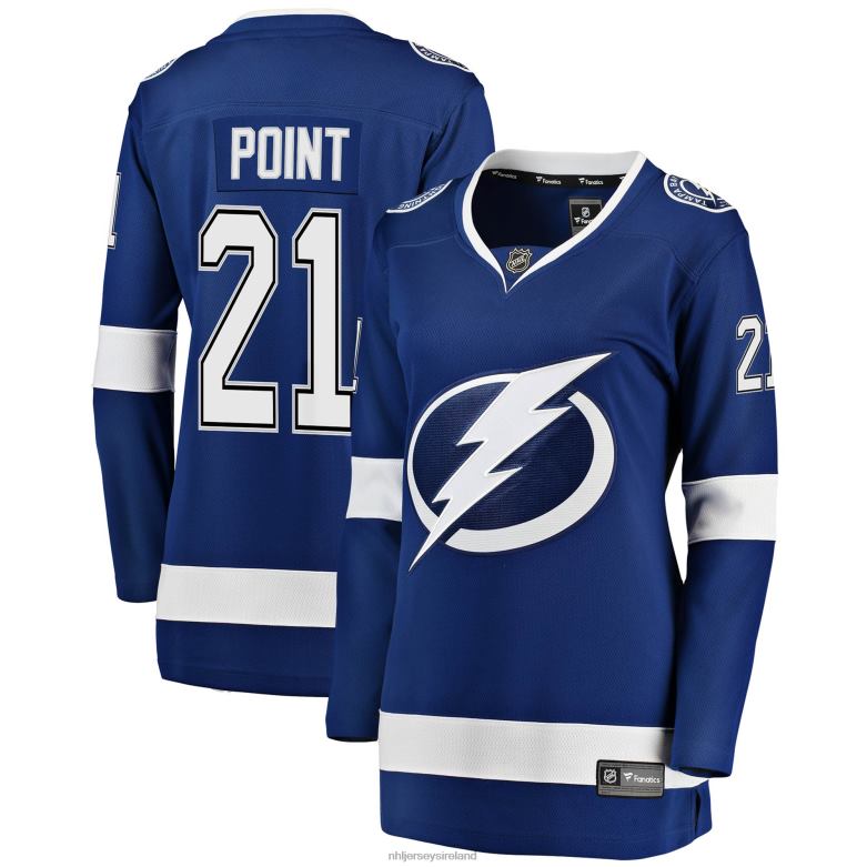 NHL Women Tampa Bay Lightning Brayden Point Fanatics Branded Blue Home Premier Breakaway Player Jersey D002V1088 Clothing