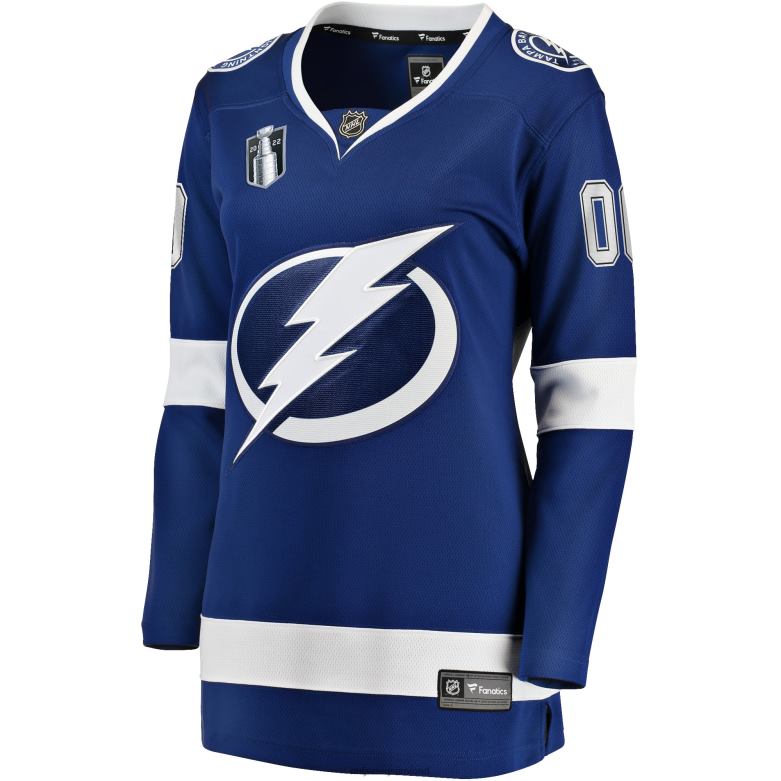NHL Women Tampa Bay Lightning Fanatics Branded Blue Home 2022 Stanley Cup Final Breakaway Custom Jersey D002V1039 Clothing