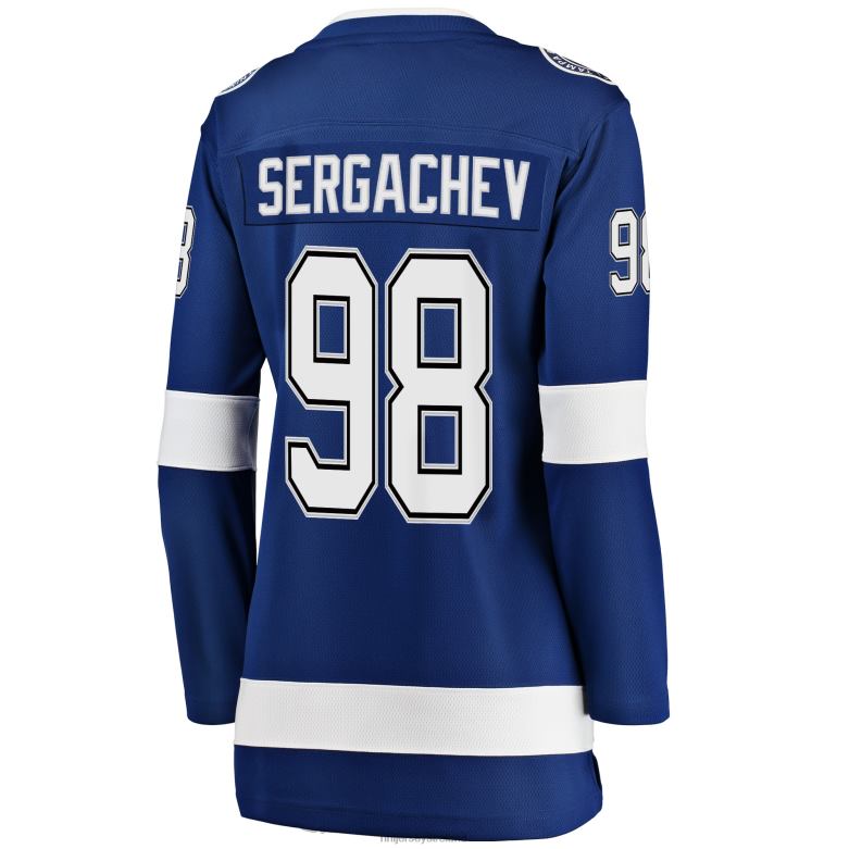 NHL Women Tampa Bay Lightning Mikhail Sergachev Fanatics Branded Blue Breakaway Player Jersey D002V1512 Clothing