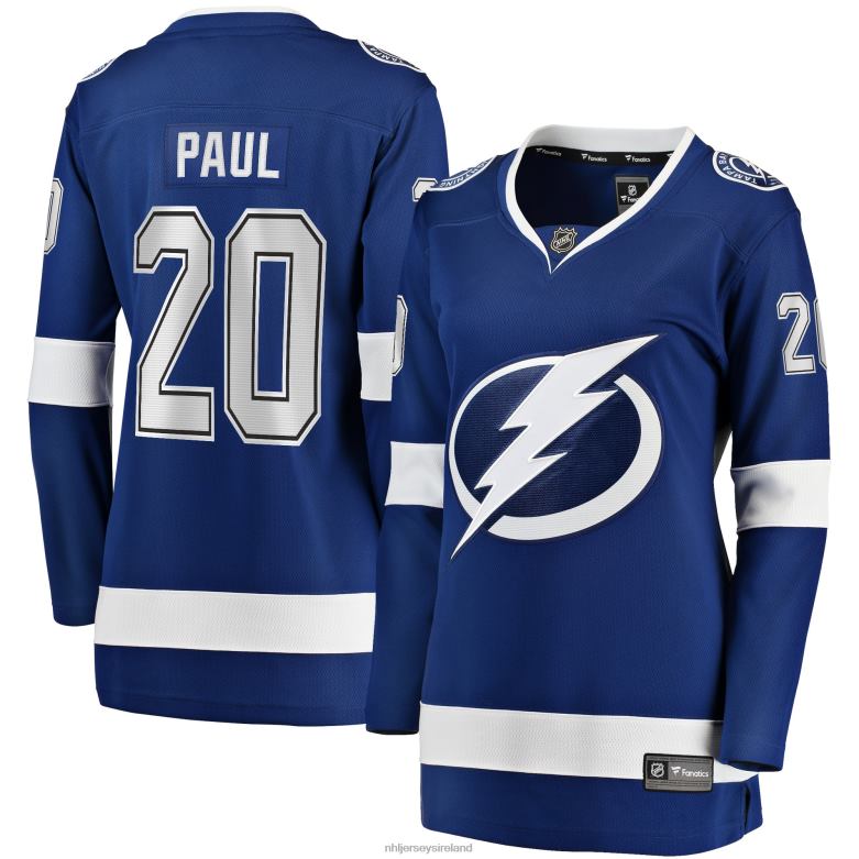 NHL Women Tampa Bay Lightning Nicholas Paul Fanatics Branded Blue Home Breakaway Player Jersey D002V1427 Clothing
