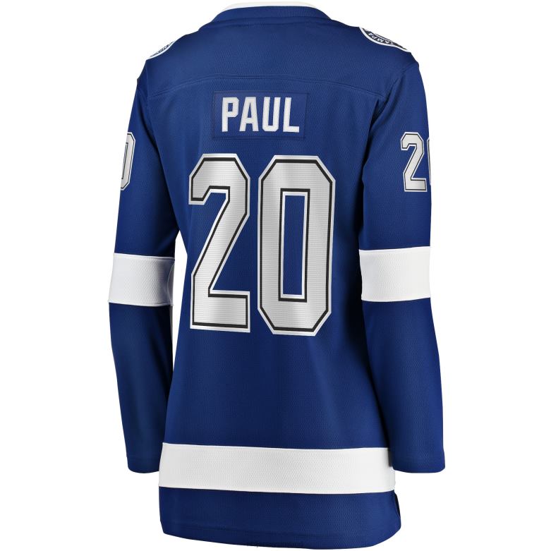 NHL Women Tampa Bay Lightning Nicholas Paul Fanatics Branded Blue Home Breakaway Player Jersey D002V1427 Clothing