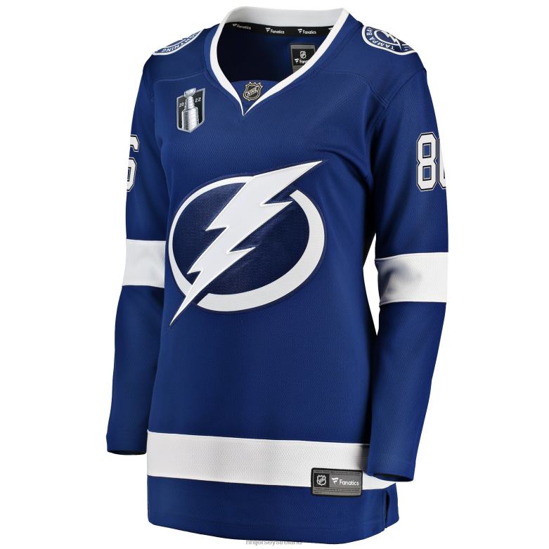NHL Women Tampa Bay Lightning Nikita Kucherov Fanatics Branded Blue Home 2022 Stanley Cup Final Breakaway Player Jersey D002V818 Clothing