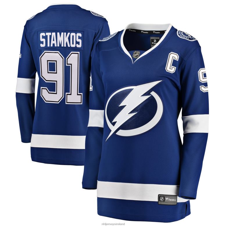 NHL Women Tampa Bay Lightning Steven Stamkos Fanatics Branded Blue Home Breakaway Player Jersey D002V1121 Clothing