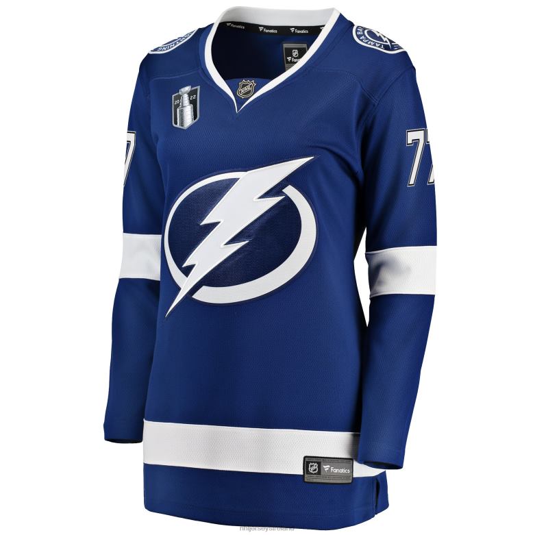 NHL Women Tampa Bay Lightning Victor Hedman Fanatics Branded Blue Home 2022 Stanley Cup Final Breakaway Player Jersey D002V1230 Clothing