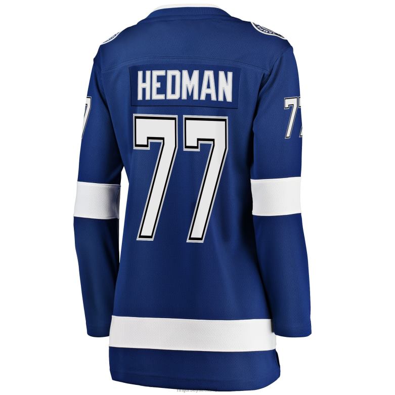 NHL Women Tampa Bay Lightning Victor Hedman Fanatics Branded Blue Home 2022 Stanley Cup Final Breakaway Player Jersey D002V1230 Clothing