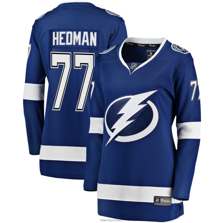 NHL Women Tampa Bay Lightning Victor Hedman Fanatics Branded Blue Premier Breakaway Player Jersey D002V1010 Clothing