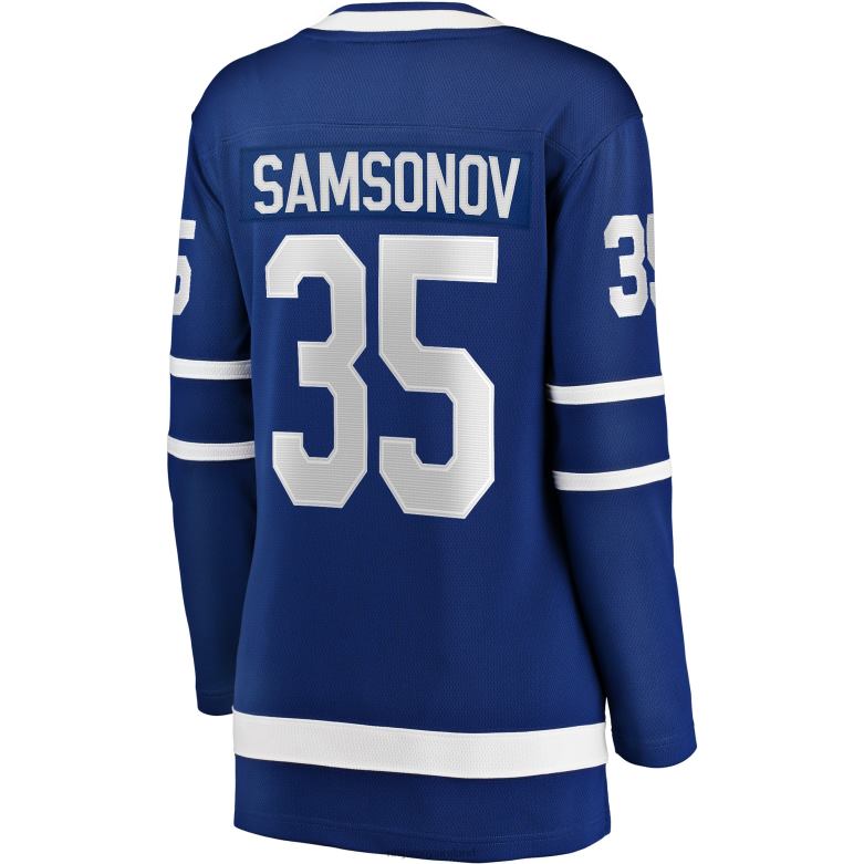NHL Women Toronto Maple Leafs Ilya Samsonov Fanatics Branded Blue Home Breakaway Player Jersey D002V1792 Clothing