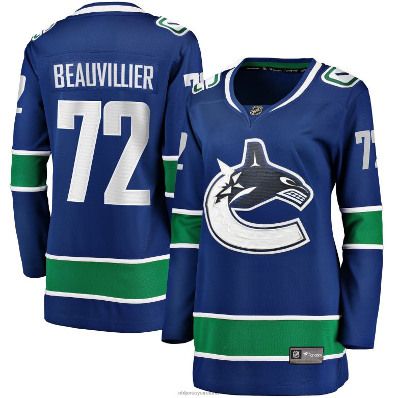NHL Women Vancouver Canucks Anthony Beauvillier Fanatics Branded Blue Home Breakaway Jersey D002V1678 Clothing