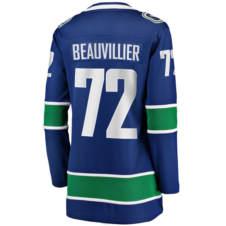 NHL Women Vancouver Canucks Anthony Beauvillier Fanatics Branded Blue Home Breakaway Jersey D002V1678 Clothing