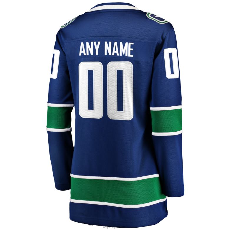 NHL Women Vancouver Canucks Fanatics Branded Blue Home Breakaway Custom Jersey D002V1108 Clothing