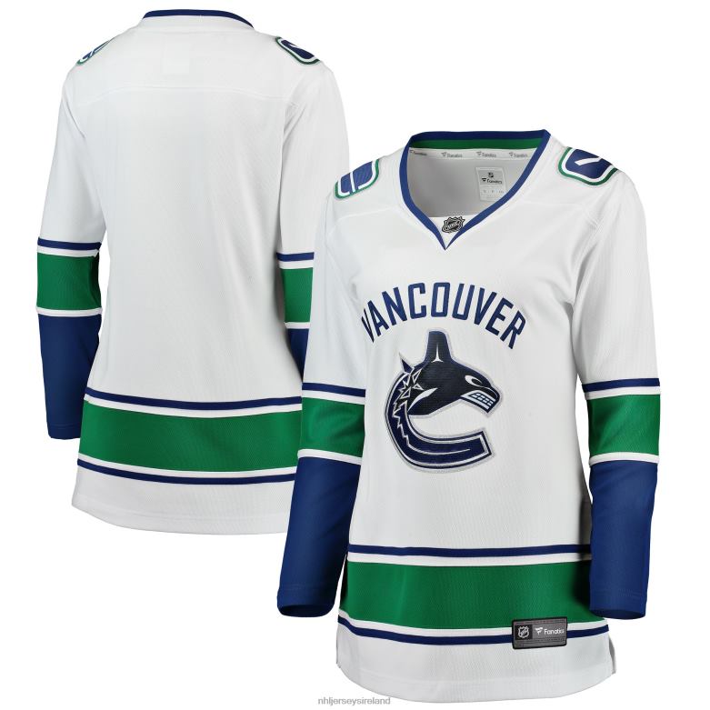 NHL Women Vancouver Canucks Fanatics Branded White Away Breakaway Jersey D002V1385 Clothing
