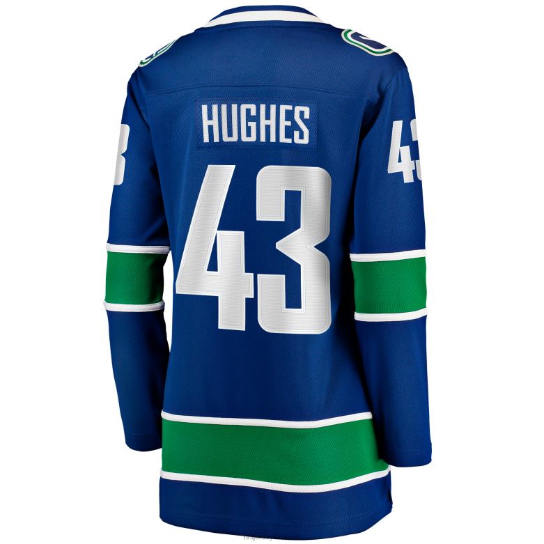 NHL Women Vancouver Canucks Quinn Hughes Fanatics Branded Blue Home Breakaway Jersey D002V1926 Clothing
