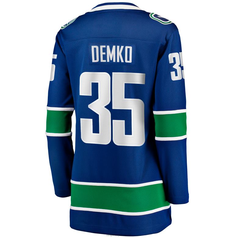 NHL Women Vancouver Canucks Thatcher Demko Fanatics Branded Blue Home Breakaway Jersey D002V2141 Clothing