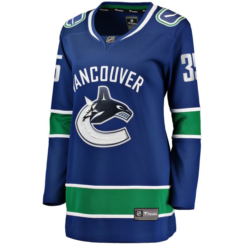 NHL Women Vancouver Canucks Thatcher Demko Fanatics Branded Blue Home Breakaway Player Jersey D002V1460 Clothing
